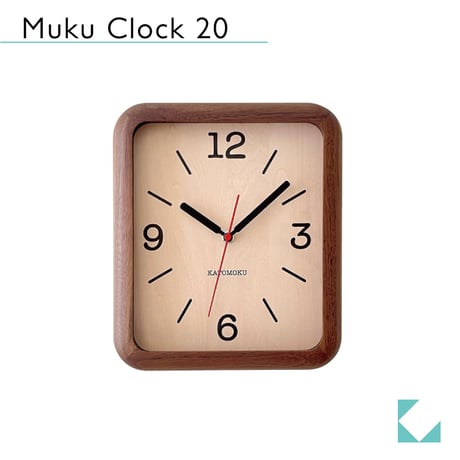 【名入れ付き】KATOMOKU muku clock 19 ウォールナット km-133WA 木製 四角