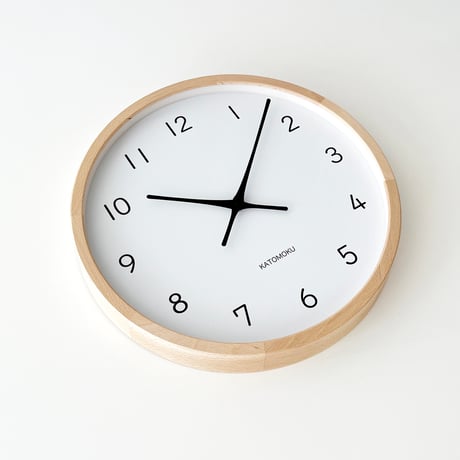 【名入れ付き】KATOMOKU muku clock 13 LL-size ナチュラル km-139NA 木製 掛け時計