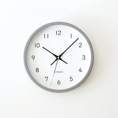 【名入れ付き】KATOMOKU muku clock 13 グレー km-104GR8 木製 掛け時計