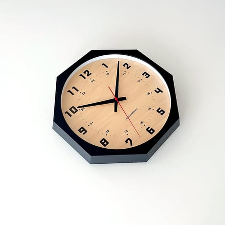 【名入れ付き】KATOMOKU muku clock 8 八角形 ブラック km-81BK8 木製 掛け時計