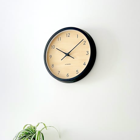 【名入れ付き】KATOMOKU muku clock 7 ブラック km-83BK 木製 掛け時計