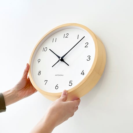 【名入れ付き】KATOMOKU muku clock 13 ヒノキ km-104HI 木製 掛け時計