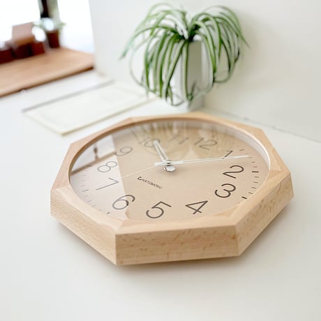 【名入れ付き】KATOMOKU muku clock 2 ナチュラル km-45NA8 木製 掛け時計