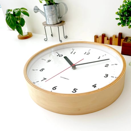【名入れ付き】 KATOMOKU plywood clock 10 ナチュラル km-76NA 木製 掛け時計