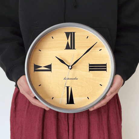 【名入れ付き】KATOMOKU muku clock 17 グレー km-118GR 木製 掛け時計
