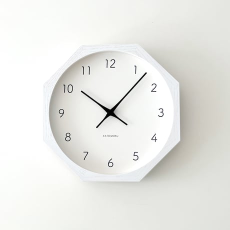 【名入れ付き】KATOMOKU muku clock 7 ホワイト km-60WH8 掛け時計 木製