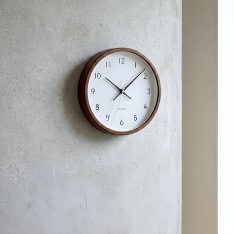 【名入れ付き】KATOMOKU muku clock 13 ブラウン km-104BR 木製 掛け時計