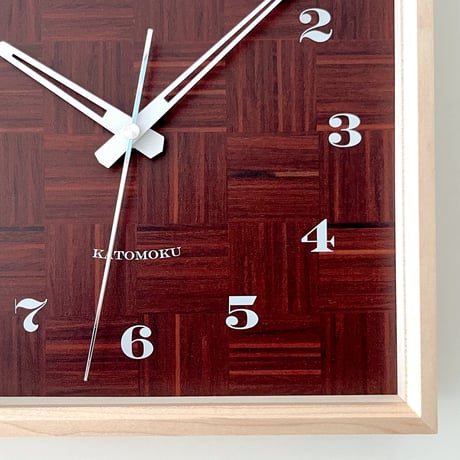 【名入れ付き】 KATOMOKU muku square clock 4 ハードメープル km-144HM 木製 掛け時計