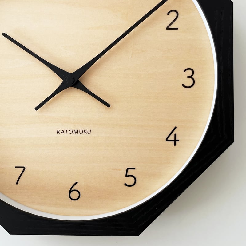 名入れ付き】KATOMOKU muku clock 7 八角形 ブラック km-83NA8