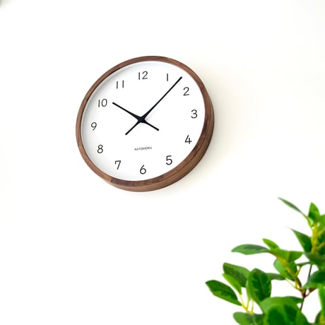 【名入れ付き】KATOMOKU muku clock 13 LL-size ウォールナット km-139WA 木製 掛け時計