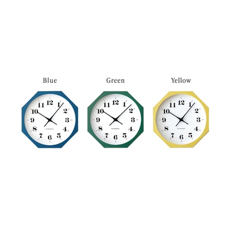 【名入れ付き】KATOMOKU muku clock 12 八角形 グリーン km-97GR8 木製 掛け時計
