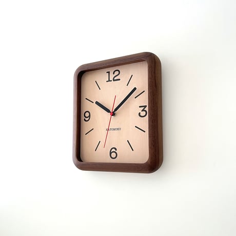 【名入れ付き】KATOMOKU muku clock 19 ウォールナット km-133WA 木製 四角