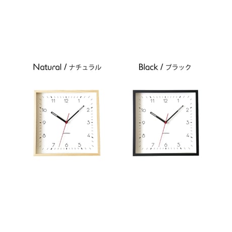 【名入れ付き】KATOMOKU square clock 3 ブラック km-114BK 木製 掛け時計