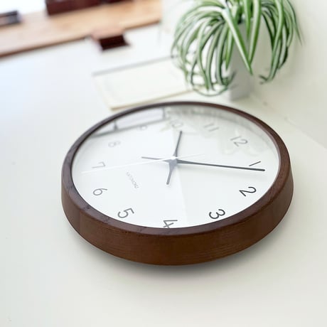 【名入れ付き】KATOMOKU muku clock 13 ブラウン km-104BR 木製 掛け時計