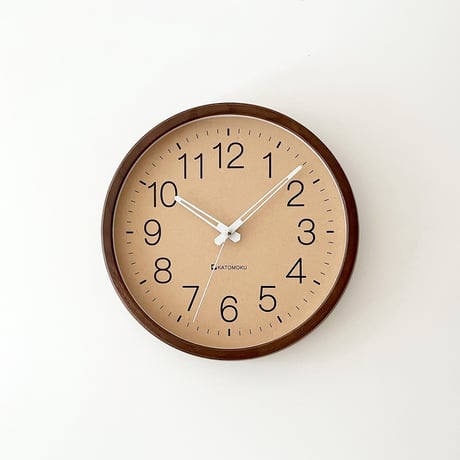 【名入れ付き】 KATOMOKU muku clock 2 ブラウン km-45BR 木製 掛け時計