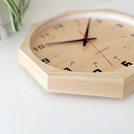 【名入れ付き】KATOMOKU muku clock 8 八角形 ナチュラル km-81NA8 木製 掛け時計