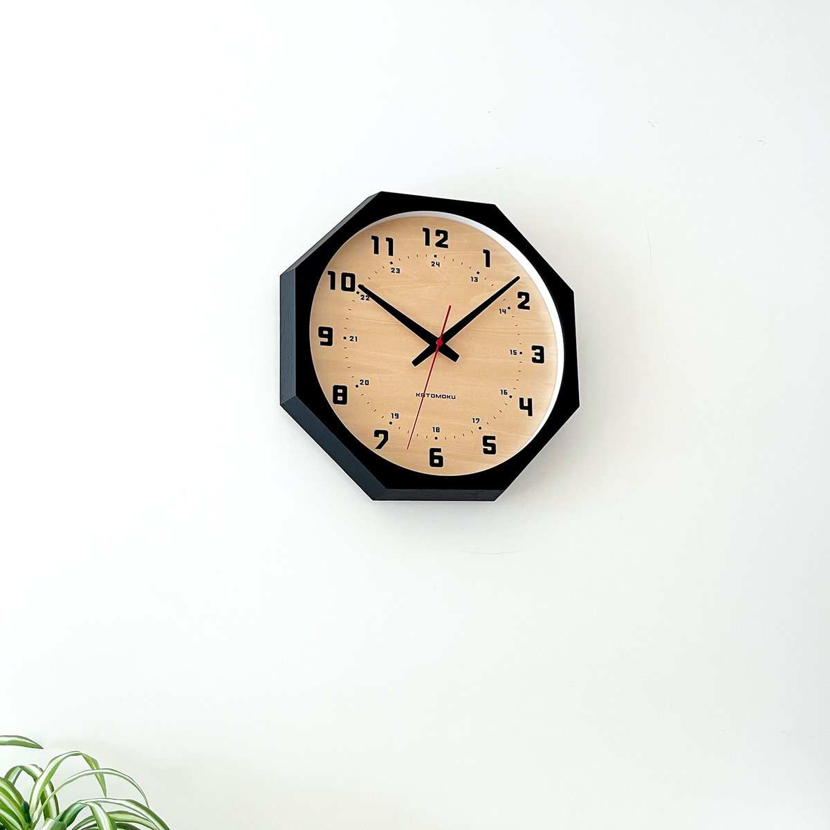 名入れ付き】KATOMOKU muku clock 8 八角形 ブラック km-81BK8