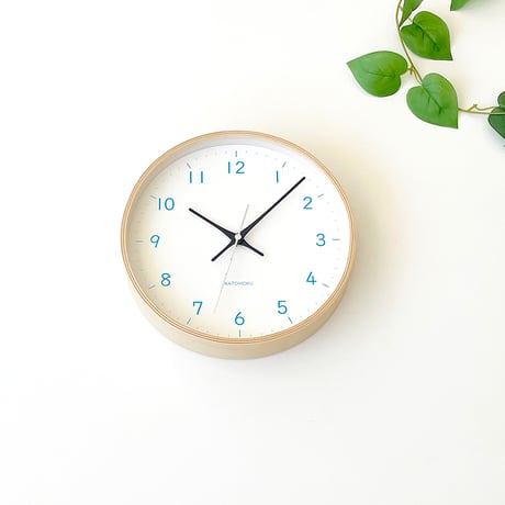 【名入れ付き】 KATOMOKU plywood clock 22 ライトブルー km-121LB 木製 掛け時計