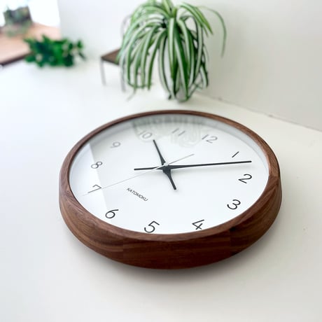 【名入れ付き】KATOMOKU muku clock 13 ウォールナット km-104WA 木製 掛け時計