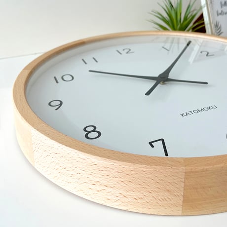【名入れ付き】KATOMOKU muku clock 13 LL-size ナチュラル km-139NA 木製 掛け時計