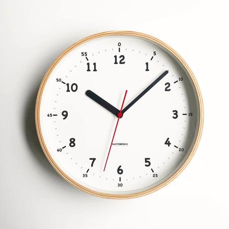 【名入れ付き】 KATOMOKU plywood clock 10 ナチュラル km-76NA 木製 掛け時計