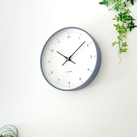 【名入れ付き】KATOMOKU plywood clock 12 グレー km-80GR 木製 掛け時計