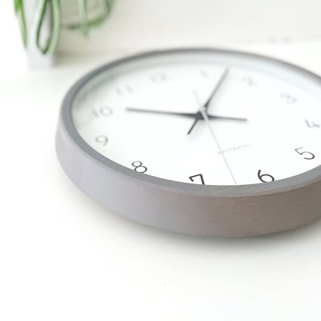 【名入れ付き】KATOMOKU muku clock 13 グレー km-104GR8 木製 掛け時計