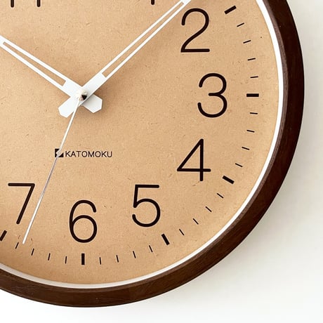 【名入れ付き】 KATOMOKU muku clock 2 ブラウン km-45BR 木製 掛け時計