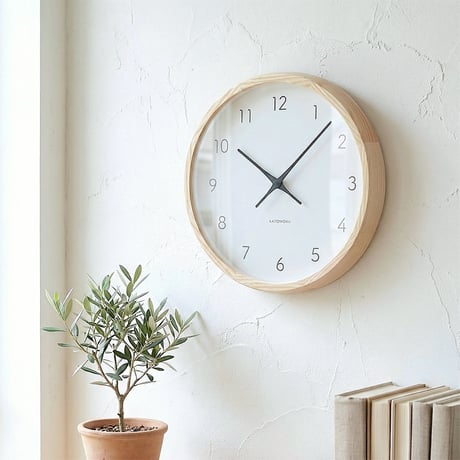 【名入れ付き】 KATOMOKU muku clock 7 ナチュラル km-60NA 木製 掛け時計