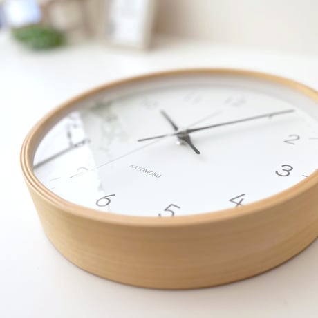【名入れ付き】 KATOMOKU plywood clock 22 ブラック km-121BK 木製 掛け時計