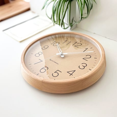 【名入れ付き】KATOMOKU muku clock 2 ナチュラル km-45NA 木製 掛け時計