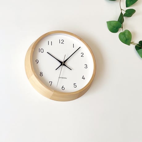 【名入れ付き】KATOMOKU muku clock 13 ヒノキ km-104HI 木製 掛け時計