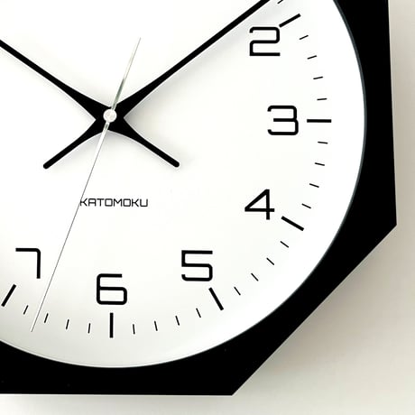【名入れ付き】KATOMOKU muku clock 11 八角形 ブラック km-94BK8 木製 掛け時計