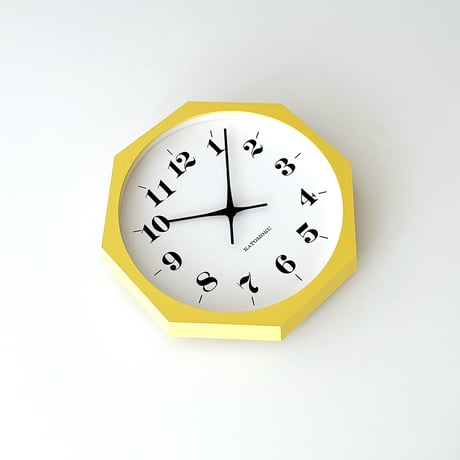 【名入れ付き】KATOMOKU muku clock 12 八角形 イエロー km-97YE8 木製 掛け時計