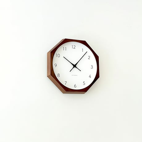 【名入れ付き】KATOMOKU muku clock 7 八角形 ブラウン km-60BR8 掛け時計 木製 静音