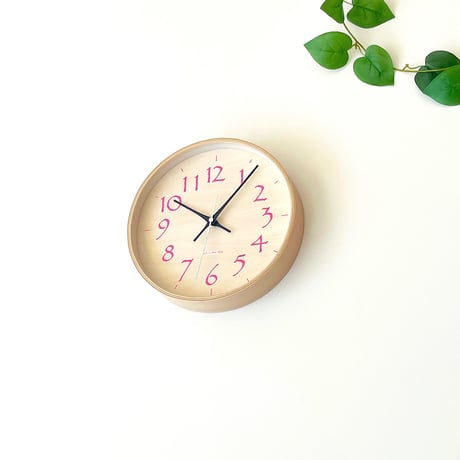 【名入れ付き】 KATOMOKU plywood clock 21 ライトピンク km-120LP 木製 掛け時計