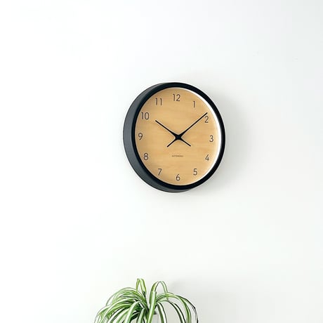 【名入れ付き】KATOMOKU muku clock 7 ブラック km-83BK 木製 掛け時計