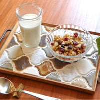 タイル カフェトレー（キャラメルホワイト）
