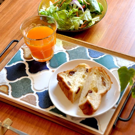 タイル カフェトレー（スパニッシュブルー）