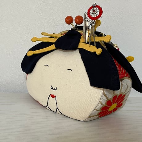 ずんこ♪❤ガマ口バッグ 福を呼ぶ ふくこさん がまぐち