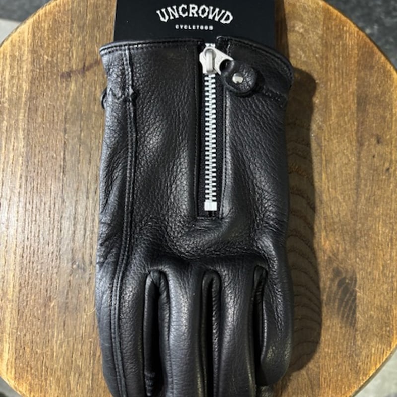 UNCROWD DEERSKIN ZIPPER GLOVE BLK | KraftyTokyo