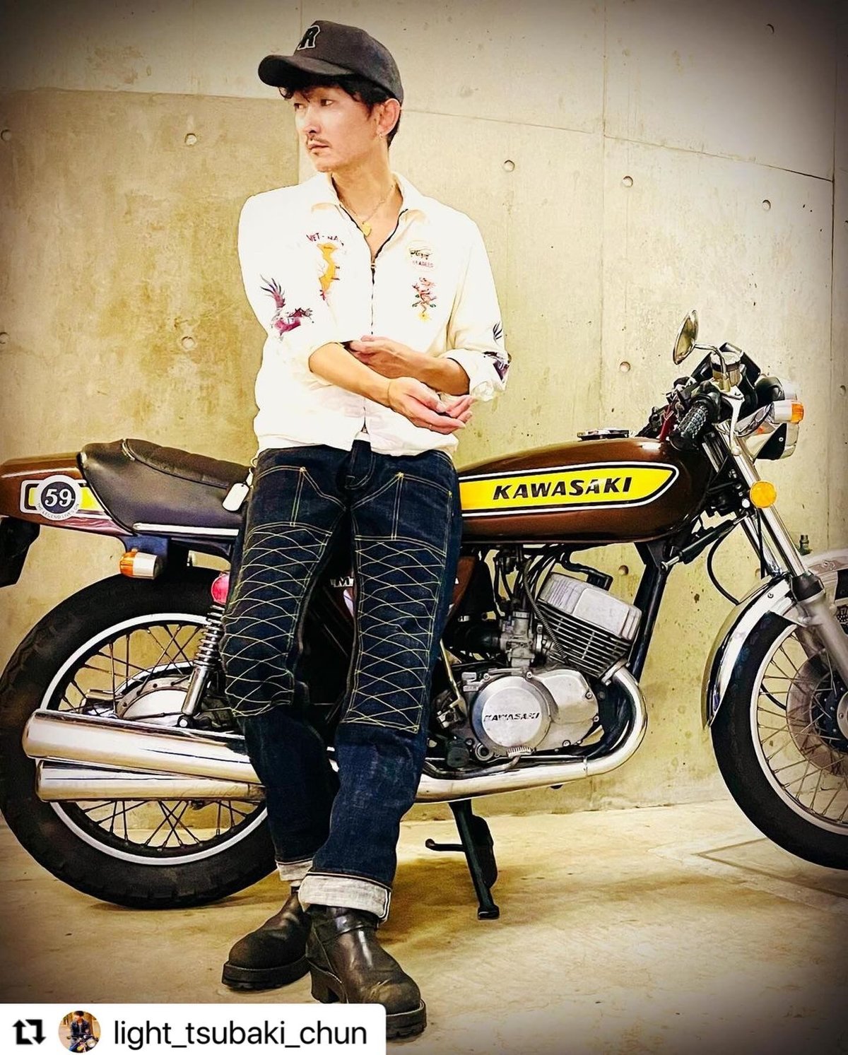 THE SPEEDWAY W-KNEE DENIM INDIGO | KraftyTokyo THE SPEEDWAY W-KNEE DENIM INDIGO | KraftyTokyo