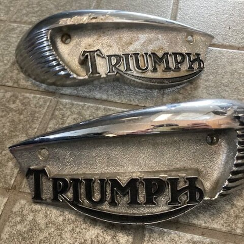66-'68 TRIUMPH EMBLEM 左右セット『本物』 | KraftyTokyo