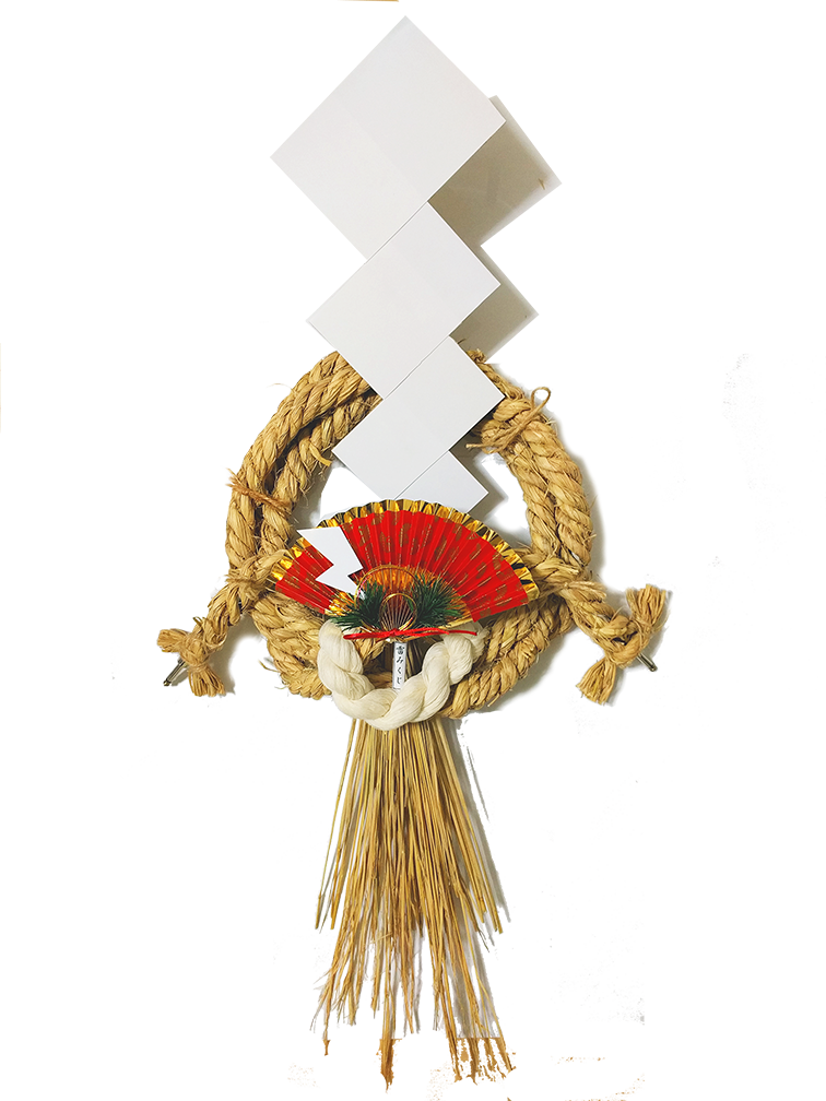 注連縄　合わせ注連 予約販売】雷綱大社・大雷注連縄しめ飾り・朱（扇大雷注連