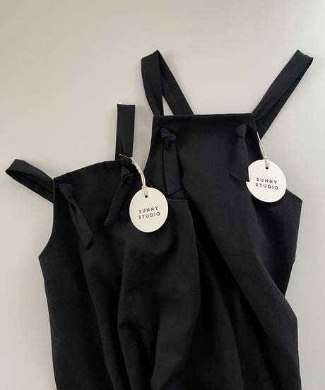 Taylor Linen Cotton Salopette/Black