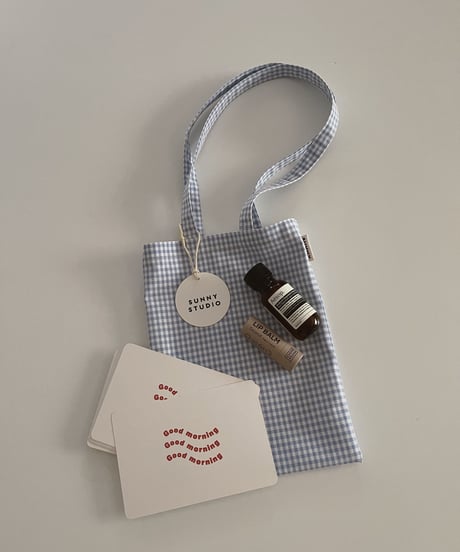 gingham mini tote
