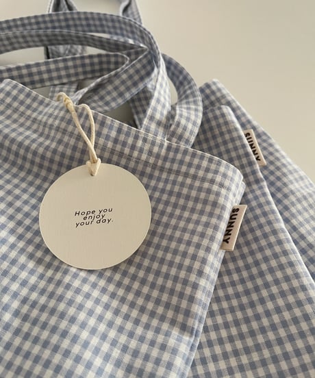 gingham mini tote