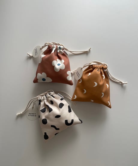 Organic cotton School goods /巾着SML/シューズケース