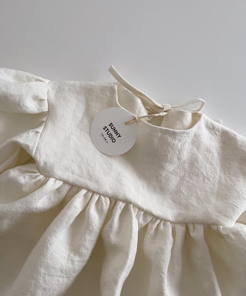 Bonnie Linen Dress /long sleeve/ecru | SUNNY ST
