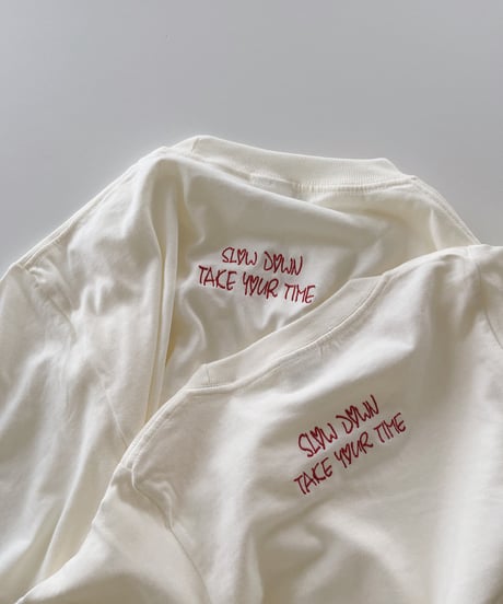 “Slow down take your time”embroidery tee for kids